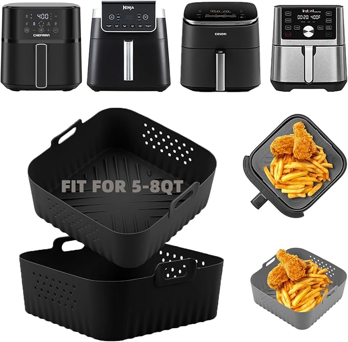 LYHOLKEER Silicone Air Fryer Liners, COSORI Air Fryer Accessories by LYHOLKEER