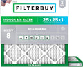 Filterbuy 25x25x1 Air Filter MERV 8 Essential Dust & Allergy Defense, by Filterbuy