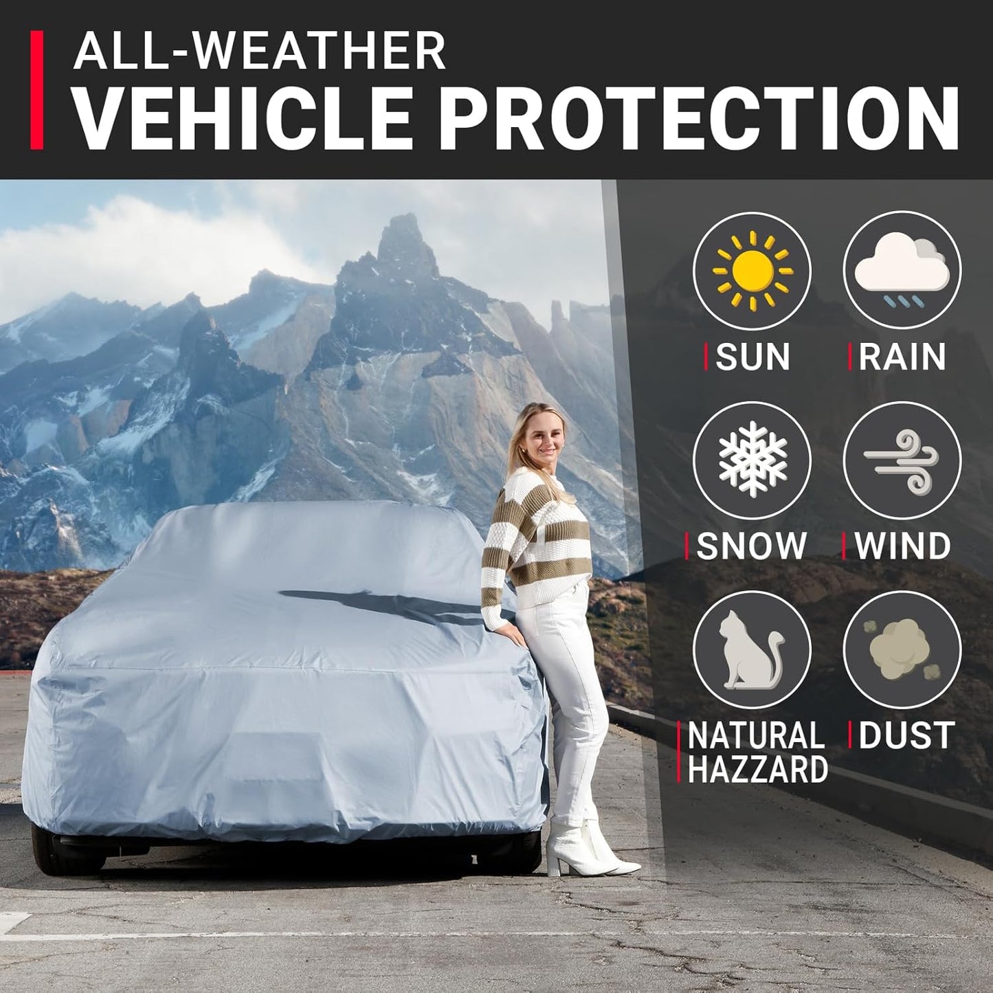 iCarCover Custom Car Cover Compatible with Camaro 1967-1968, Waterproof All-Weather Rain Snow UV Sun Protector Full Exterior Indoor Outdoor Car Covers, 1-Tone (Solid Gray)