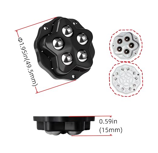 Metal Ball casters, Furniture Sliding 360 Degree Swivel Wheels, Load-Bearing - Image 6