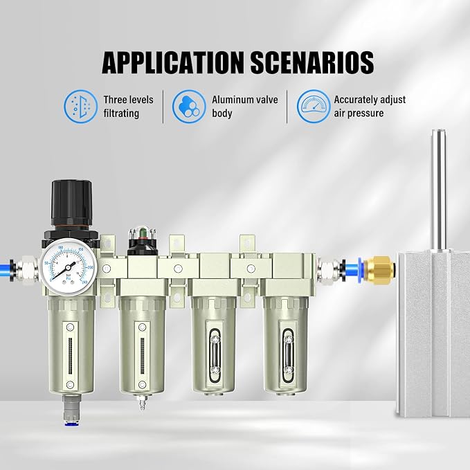 1/2" NPT Heavy Duty Industrial Grade 4 Stage Air Drying System, Auto Drain - Image 7