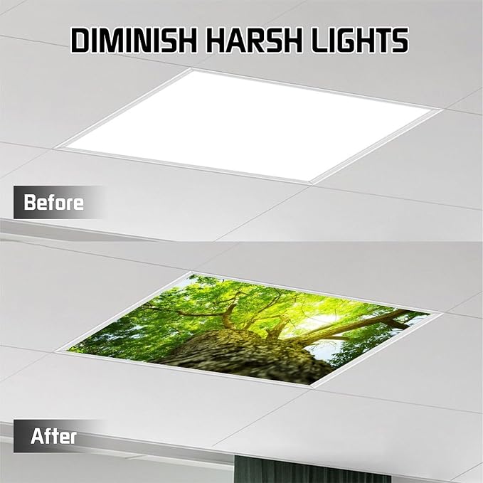 2PCS Fluorescent Light Covers for Classroom Ceiling Lights Magnetic Light Covers - Image 7