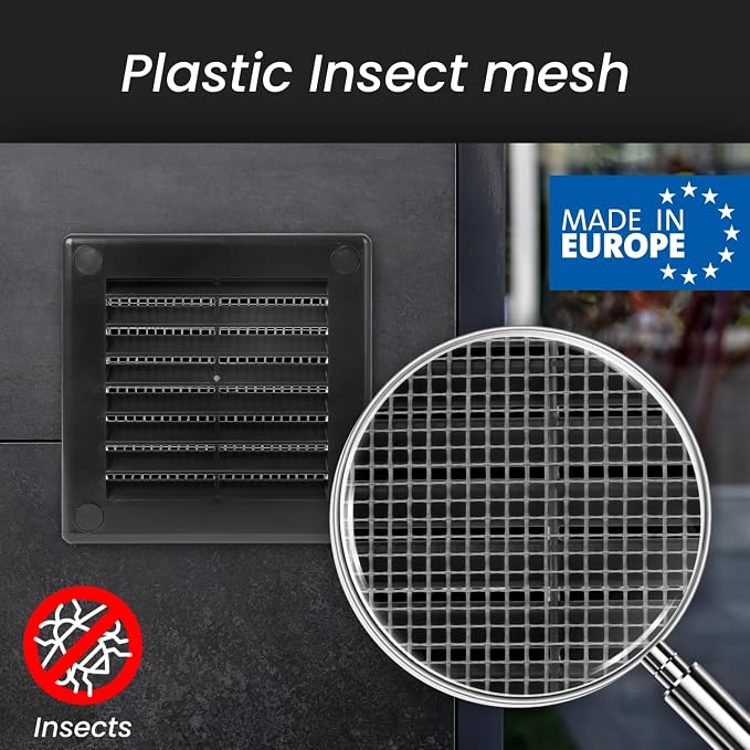 Repa Market 6 x 6 Inch Black Square Air Vent Cover - Image 3
