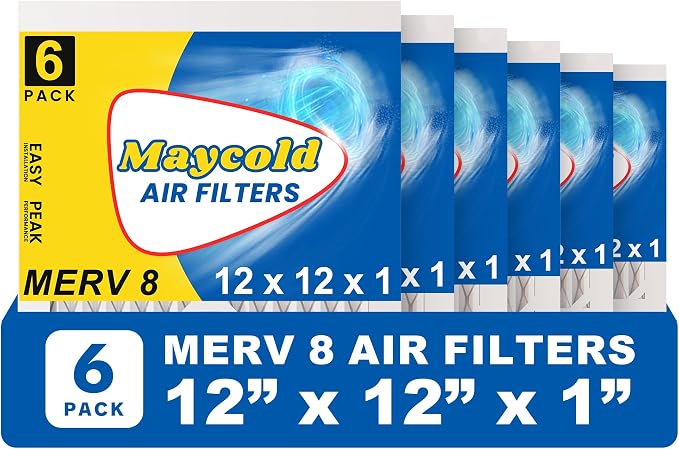 Maycold MERV 8 12x12x1 Furnace Air Filters, Pleated HVAC AC Filters – Actual by Maycold