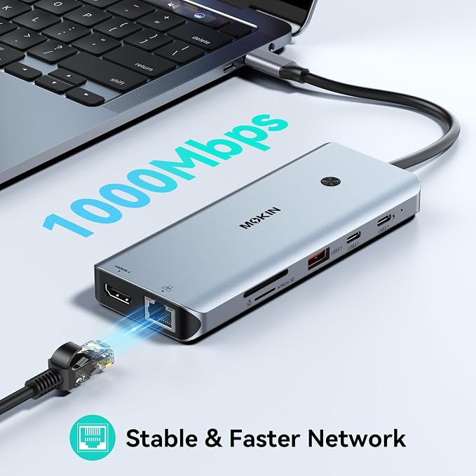 MOKiN 12-in-1 USB C Docking Station, 3 HDMI 4K@60Hz Triple Display Hub - Image 7