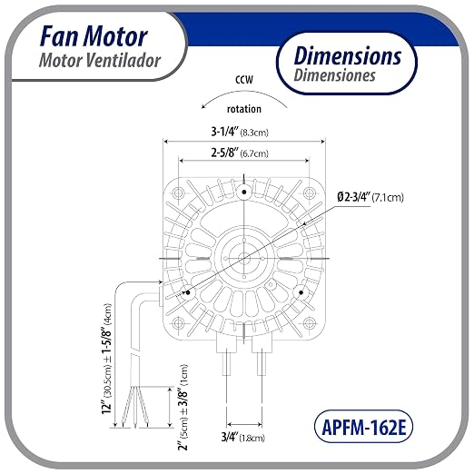 Appli Parts APFM-162E 16W refrigeration condenser and evaporator motor 220V - Image 3