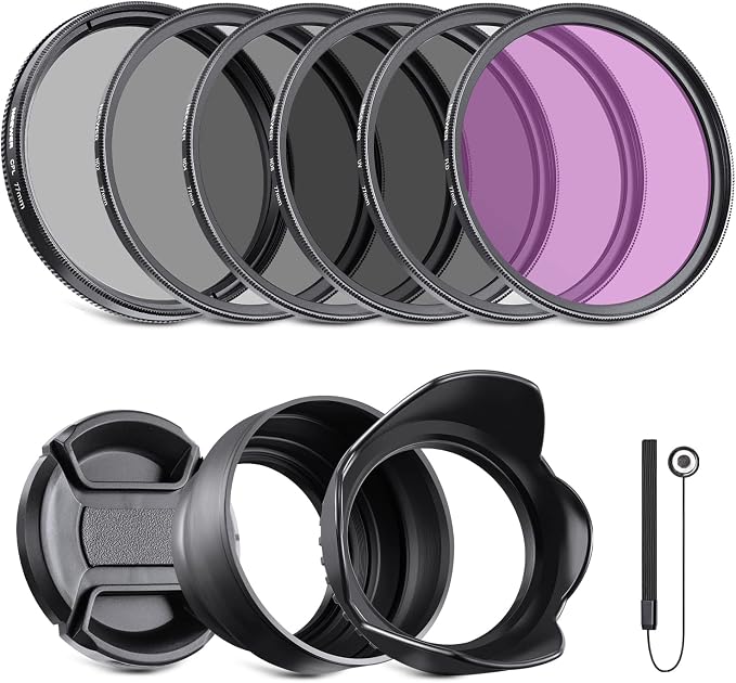 NEEWER 77mm ND2/4/8, UV/CPL/FLD Filter Kit by Neewer