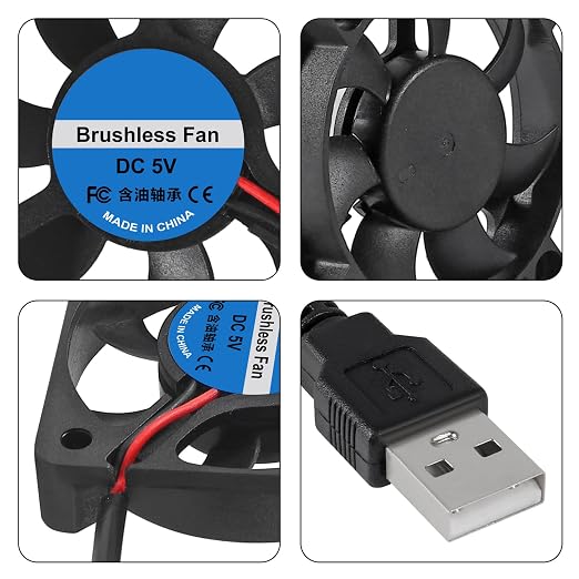 2Pcs 50mm USB Brushless Cooling DC 5V 50mm x 10mm Fan Cooler - Image 2