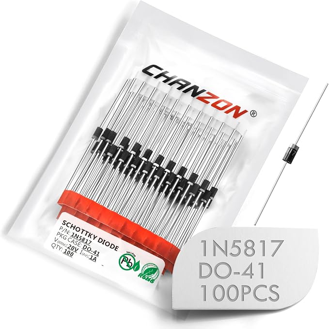 Chanzon 1N5817 Schottky Barrier Rectifier Diodes 1A 20V DO-41 Axial 5817 IN5817 - Image 4