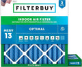 Filterbuy 12x12x2 Air Filter MERV 13 Optimal Smoke & Allergy Defense, by Filterbuy
