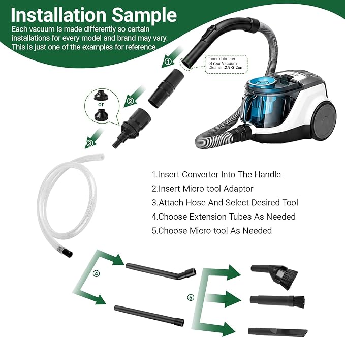 EZ SPARES Crevice Attachment Kit, Compatible - Image 7