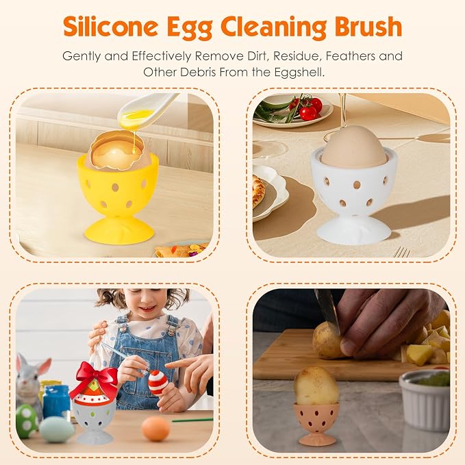 Egg Brush Cleaner, Egg Cleaner for Fresh Eggs, Cute Chick Shaped Egg Wash and - Image 7