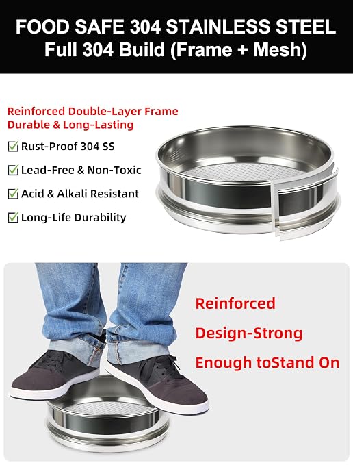 All 304 Stainless Steel 120 Mesh Test Sieve, 8 Inch/20cm Diameter, Lab Sifter & - Image 4