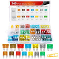 Nilight - 50018R 240pcs Standard and Mini Blade Fuses Set, 5A 7.5A 10A 15A 20A by Nilight
