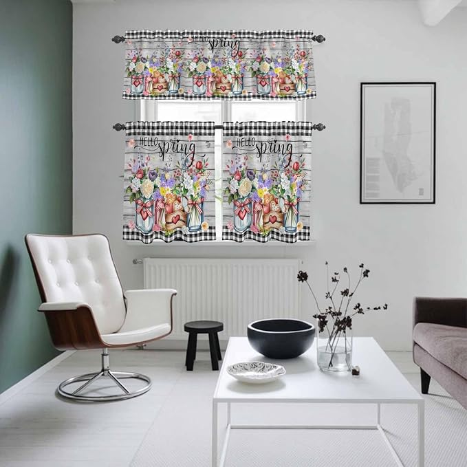 Spring Flowers Kitchen Curtains Set 3 Piece - Image 8