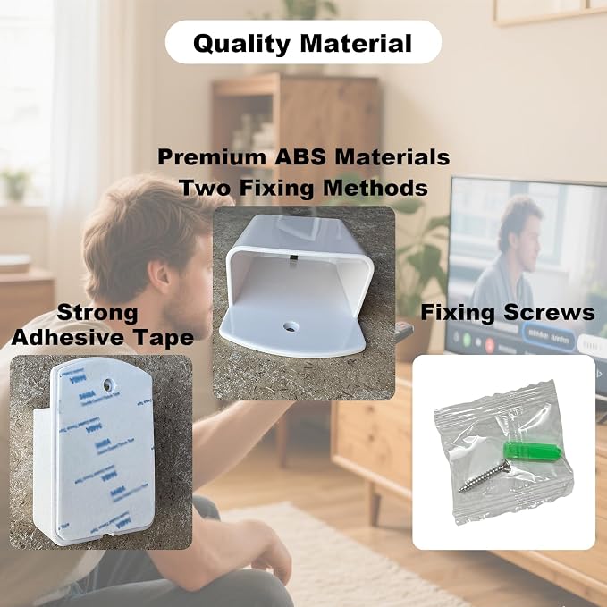 4Pcs Remote Holder Wall Mount, AC TV Remote Control Holder, Self Adhesive & - Image 3