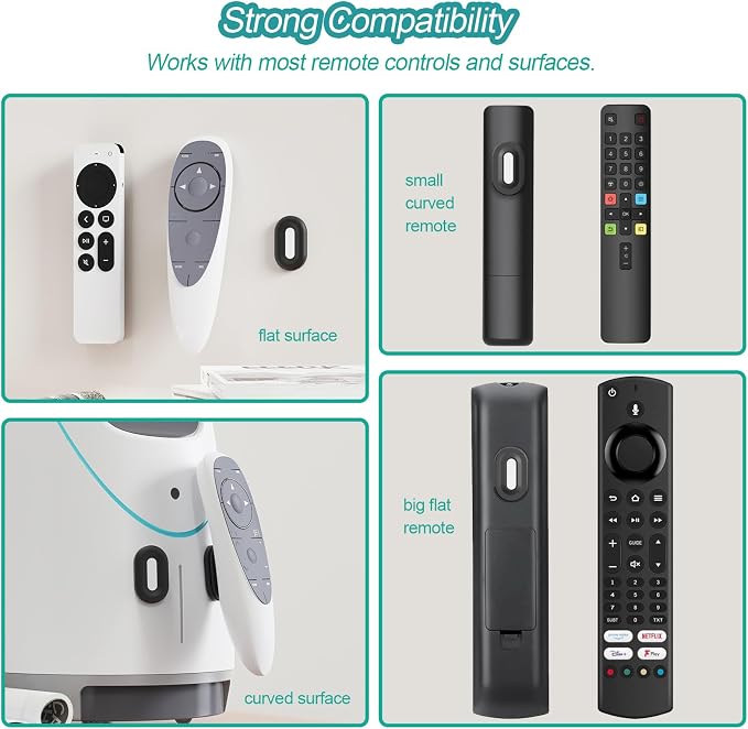 Freewindo Magnetic Remote Control Holder Wall Mount, 5 Pack TV Remote Holder - Image 3