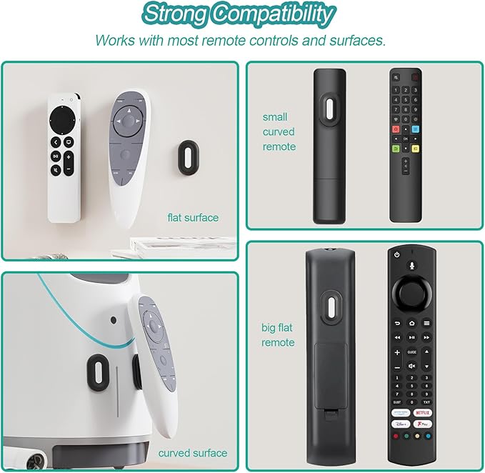 Freewindo Magnetic Remote Control Holder Wall Mount, 5 Pack TV Remote Holder - Image 3