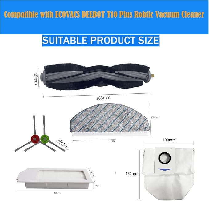 Accessories for ECOVACS DEEBOT T10 Plus:Replacement Parts Compatible - Image 8