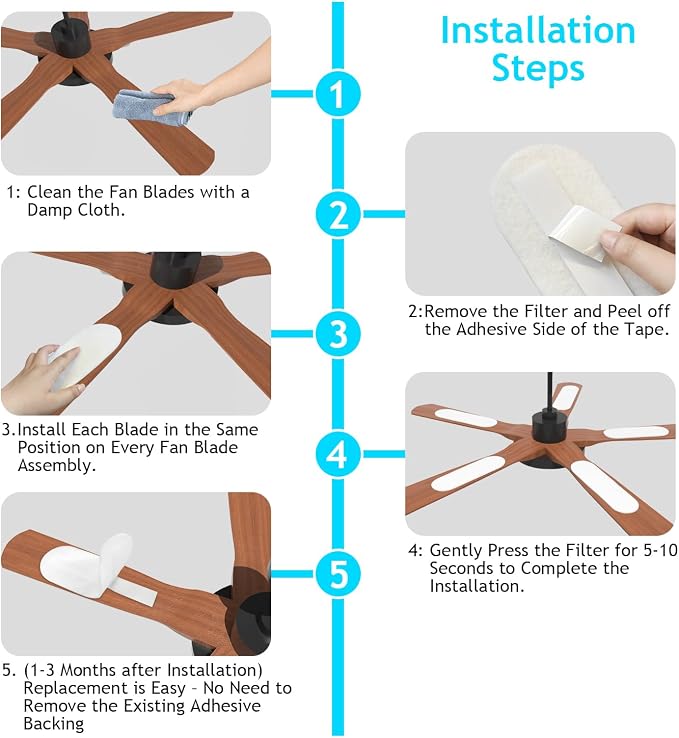 2026 Upgrade 15pcs Ceiling Fan Filters - Image 5