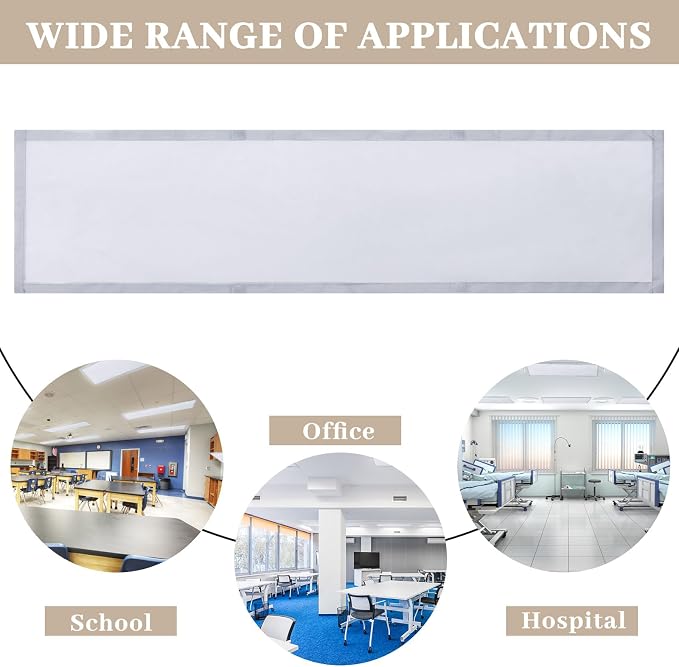 4 Pcs 1 x 4 ft Magnetic Fluorescent Light Covers Fabric Ceiling Light Filter - Image 5