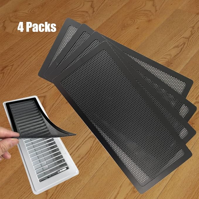 Floor Register Vent Cover- 4"x10" Magnetic Air Vent Screen Mesh Cover by IFRMMY