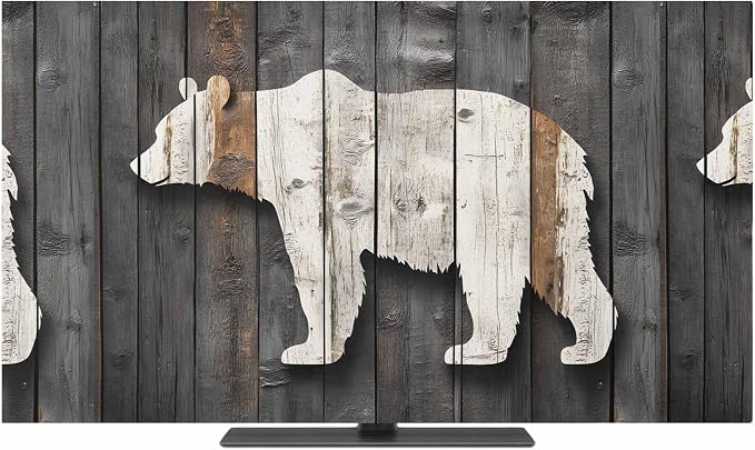 Bear Shadow Animal Portrait Indoor TV Cover, Elastic TV Screen Protector by Unknown