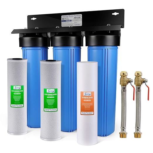iSpring WGB32B+AHPF12MNPT16X2 3-Stage Whole House Water Filter System, Sediment by iSpring