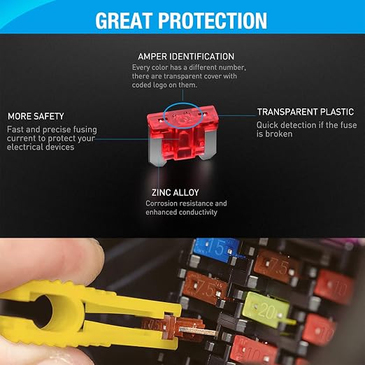Nilight 306 Pcs Automotive Blade Fuse Kit Standard Mini Low-Profile Fuse - Image 6