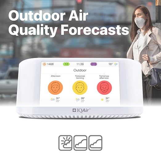 IQAir Air Quality Monitor Indoor, Swiss Design, Detects PM2.5, Temperature - Image 7