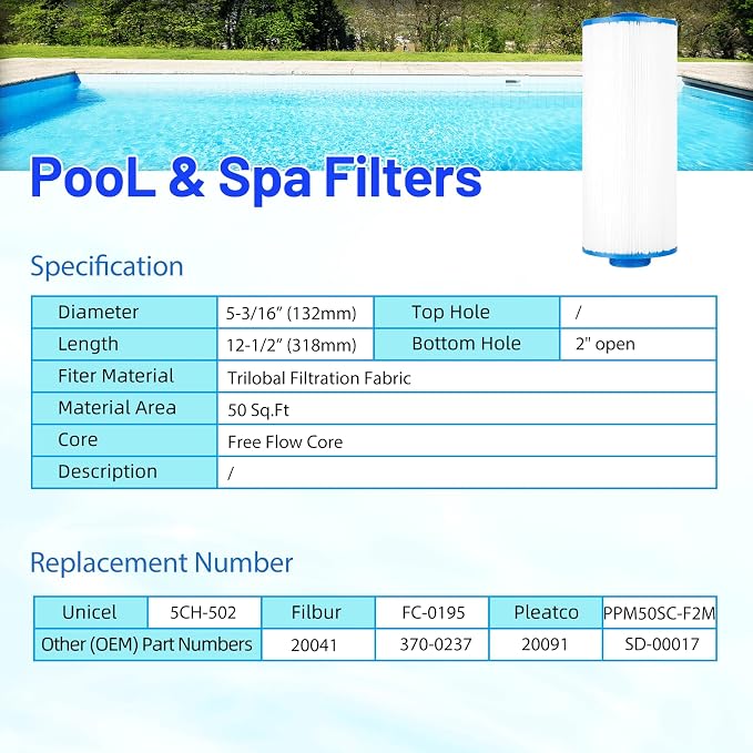 5CH-502 Spa Filter Cartridge Replaces - Image 5