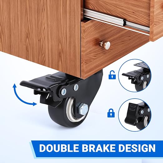 1.5 Inch Locking Swivel Casters Set of 4 - Image 4