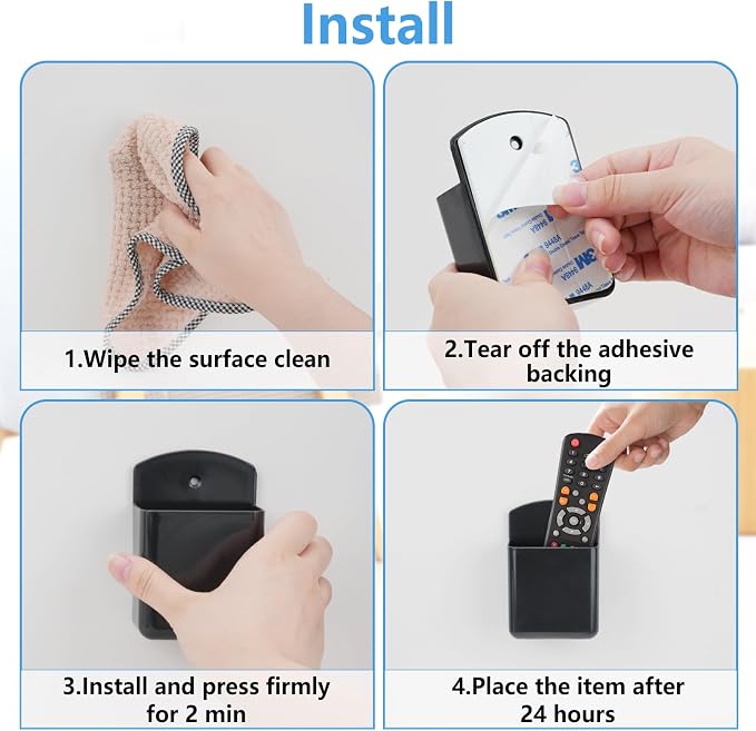 3 Pack Remote Control Holder Wall Mount, Tv Wall Remote Control Holder Pen - Image 5