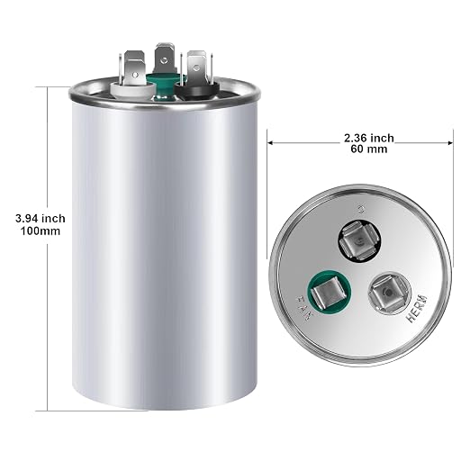 FOCSPROD 50+7.5 uF 50/7.5 MFD ±6% 370V/440V CBB65B AC Capacitor, Dual Run Round - Image 2