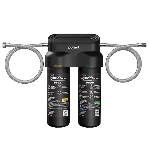 Pureal Hybrid Home PPU-1020K 2 Stage Under Sink Water Filter System, 10K Gallons by PUREAL