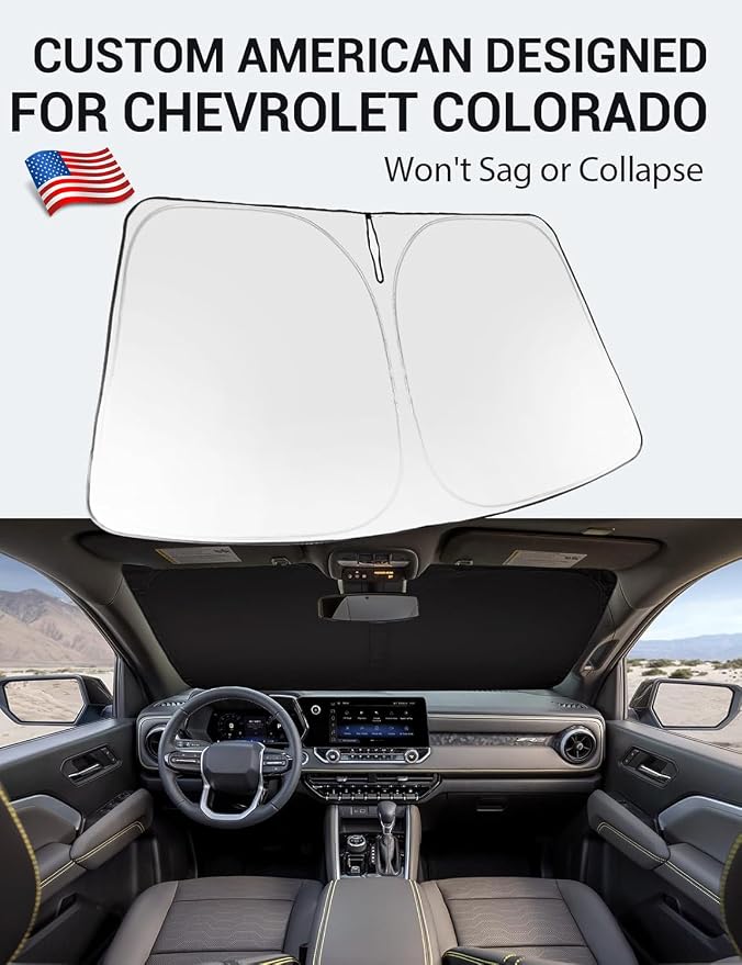 Proadsy Windshield Sun Shade Custom Fit Chevrolet Colorado Pickup Truck 2023 - Image 2