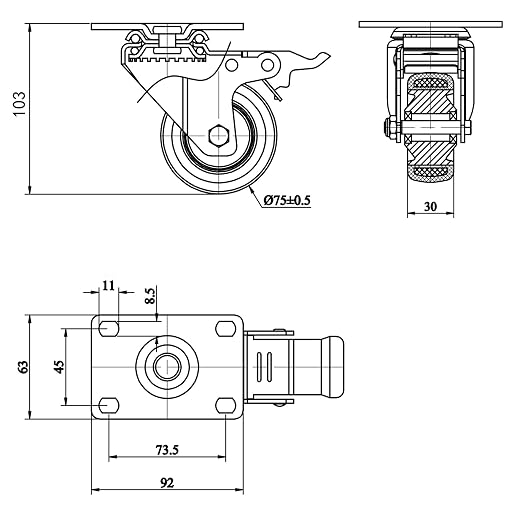 Finnhomy 3 Inch Caster Wheels Set of 4 - Image 7