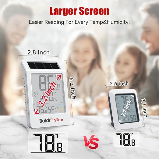 BaldrTherm Indoor Outdoor Thermometer Wireless, Digital Temperature Humidity - Image 3