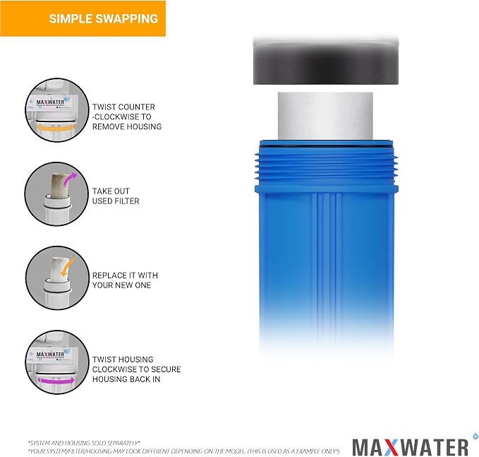 Max Water 10 Micron 20 x 4.5 Sediment Filter 20 inch Whole House BB Water - Image 8
