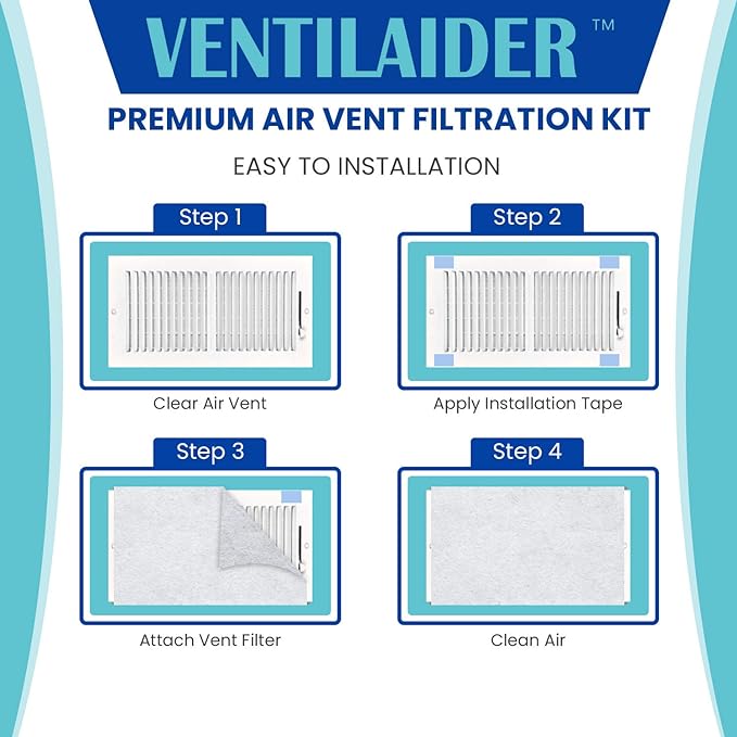 Ventilaider Complete Air Vent Register Filter Set Cut To Fit Any Size 16" x 60" - Image 3