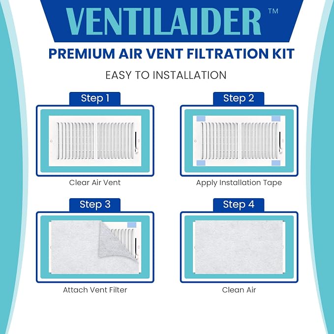 Ventilaider Complete Air Vent Register Filter Set Cut To Fit Any Size 16" x 60" - Image 2