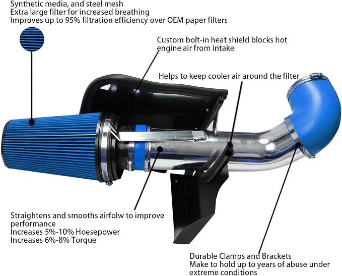 4" Cold Air Intake System Kit Compatible - Image 2