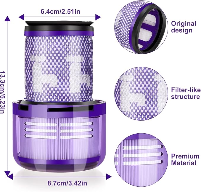 2 Pack Filter Replacements for Dyson V12 Detect Slim Animal Slim+ Cordless V12 - Image 4