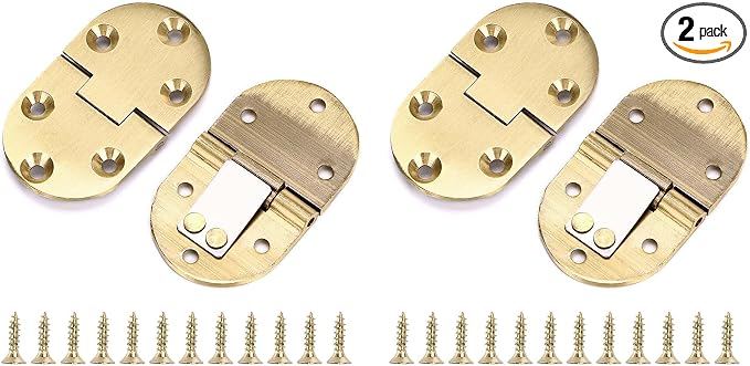 OwnMy 2 Pcs Solid Brass Hinges, Drop Front Desk Drawer Butt Hinge by OwnMy