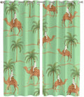 2 Panel Kitchen Cafe Curtains, Desert Camels Sunlight Filtering Nature Air by Hokiten