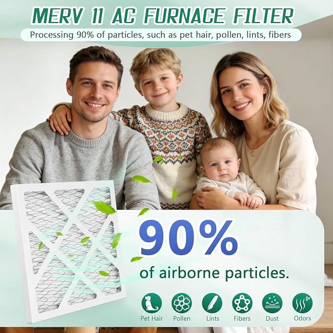 6 Pack Updated 6x10x1Air Filter, pertain Merv 11 HVAC Pleated A/C Furnace - Image 2