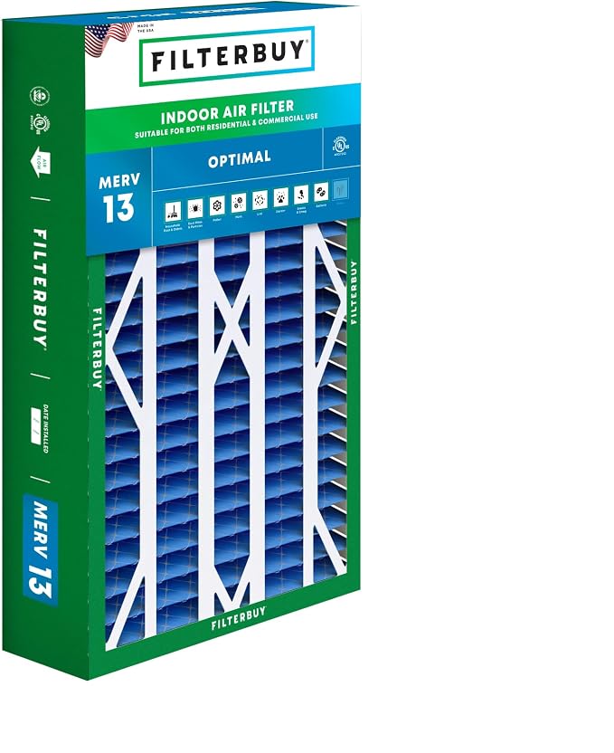 Filterbuy 16x28x6 Air Filter MERV 13 Optimal Smoke & Allergy Defense, Pleated by Filterbuy