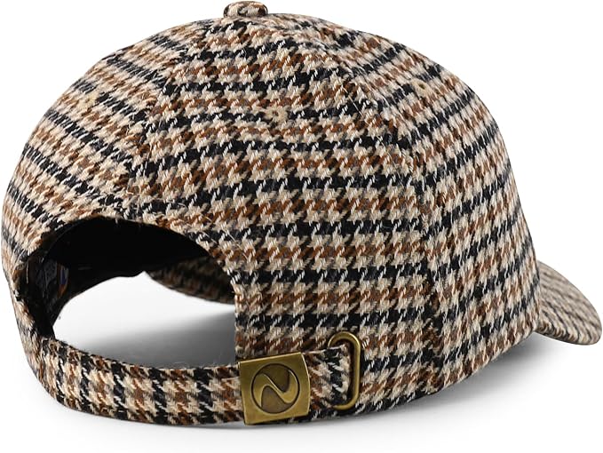 Trendy Apparel Shop Plaid Checker Wool Blend Unstructured Baseball Cap - Image 3