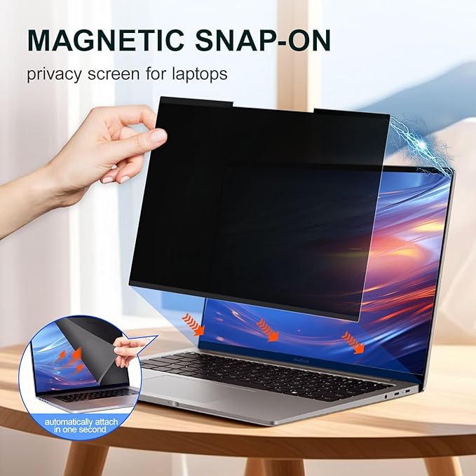 2Pack Magnetic 15.6 Inch Laptop Privacy Screen 16:9 Aspect Ratio, Removable - Image 2