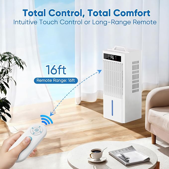 Portable Air Conditioners Fan, Windowless Evaporative Air Cooler 2 Modes & 6 - Image 5